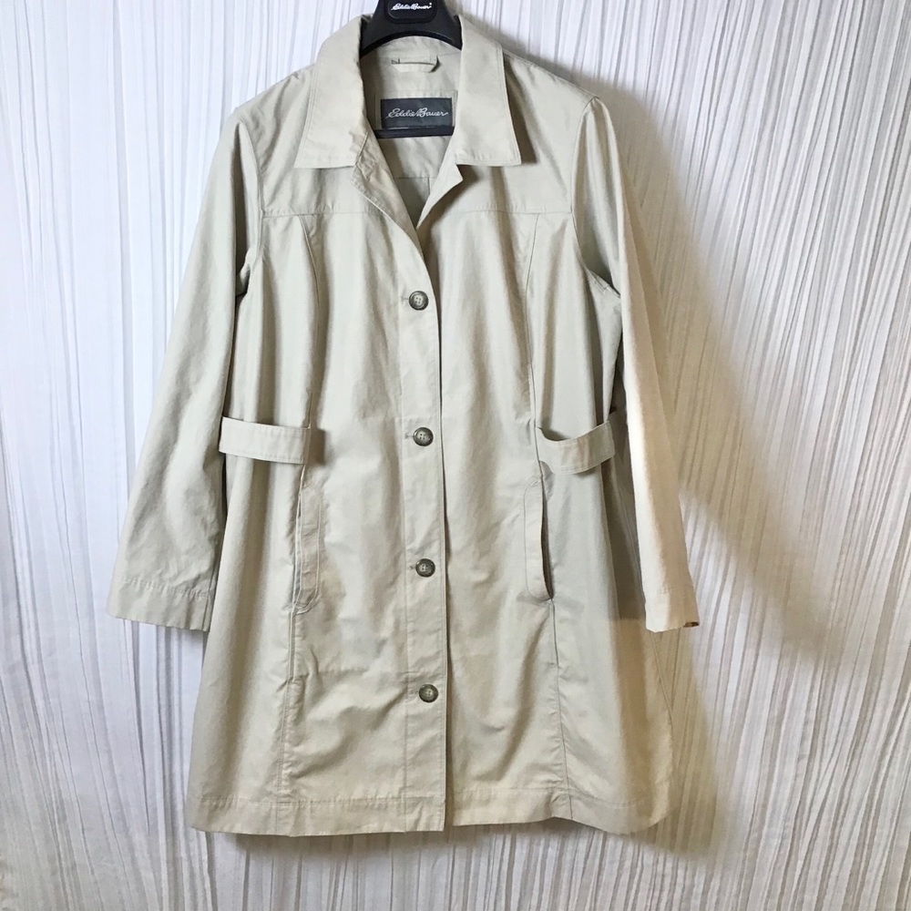 Eddie Bauer unlined light khaki trench coat